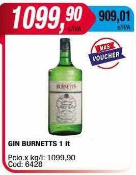 Maxiconsumo Gin burnetts oferta