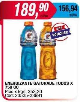 Maxiconsumo Energizante gatorade todos oferta