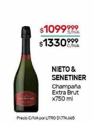 Nini Mayorista Nieto & senetiner champaña extra brut oferta