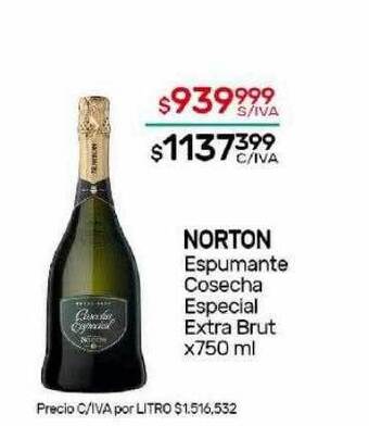 Nini Mayorista Norton espumante cosecha especial extra brut oferta
