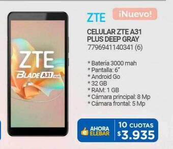 Punto Blu Celular zte a31 plus deep gray oferta