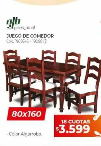 Naldo Lombardi Juego De Comedor Gjb 80x160 oferta