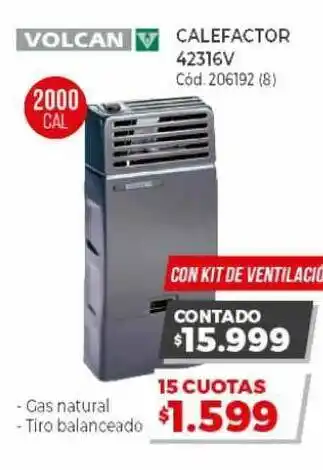 Naldo Lombardi Volcan Calefactor 42316v oferta