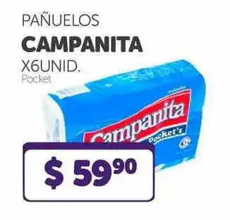 La Gallega Supermercados Pañuelos Campanita x 6 unid oferta