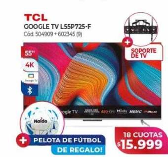 Naldo Lombardi Tcl google tv l55p725-f oferta