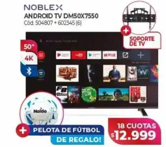 Naldo Lombardi Noblex android tv dm50x7550 oferta