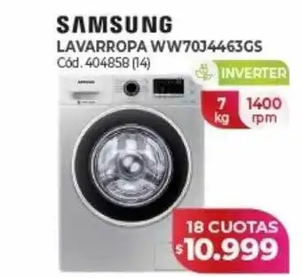 Naldo Lombardi Samsung lavarropa ww70j4463gs oferta