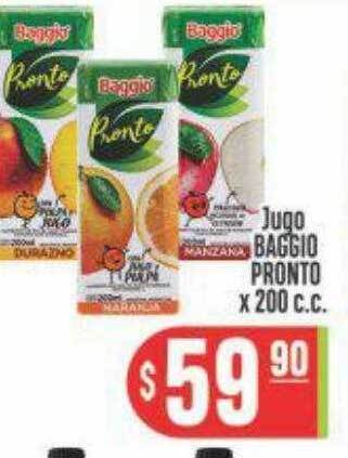 Supermercados Caracol Jugo baggio pronto x 200 c.c. oferta