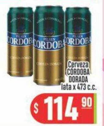 Supermercados Caracol Cerveza cordoba dorada lata x 473 c.c. oferta