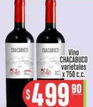 Supermercados Caracol Vino chacabuco varietales x 750 c.c. oferta