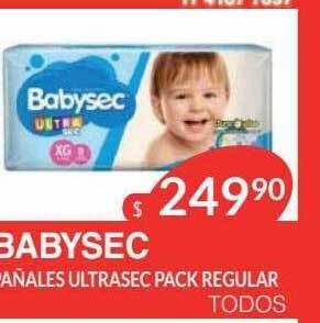 Masivos Babysec pañales ultrasec pack regular oferta