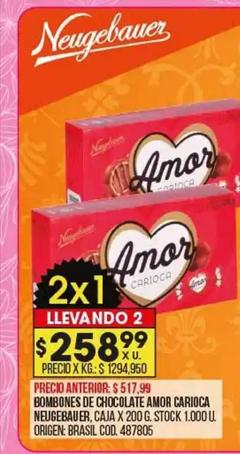 Coto Bombones de chocolate amor carioca neugebauer oferta