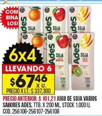 Coto Jugo de soja varios sabores ades oferta