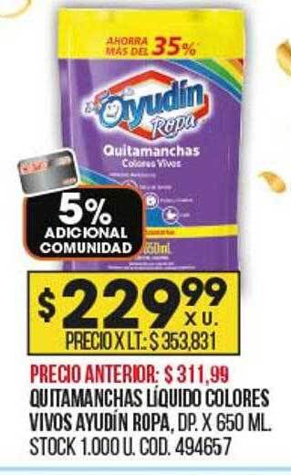 Coto Quitamanchas liquido colores vivos ayudín ropa oferta