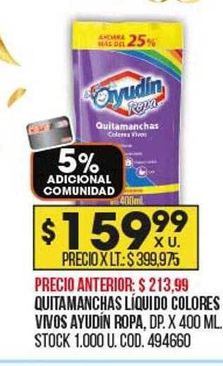 Coto Quitamanchas líquido colores vivos ayudín ropa oferta