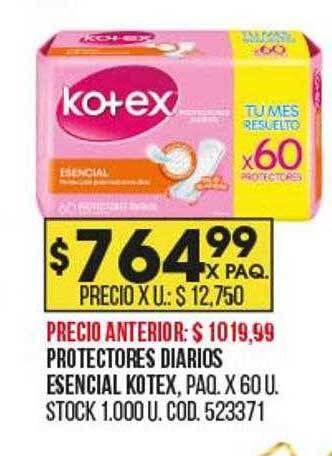 Coto Protectores diarios esencial kotex oferta