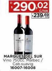 Hipermay Marques del sur vino malbec cab sauvig oferta