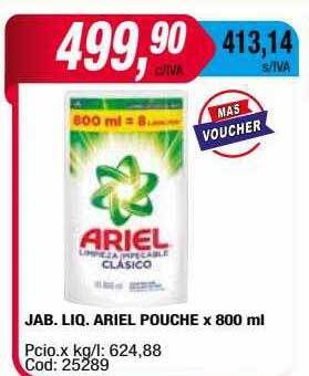 Maxiconsumo Jab. liq. ariel pouche oferta