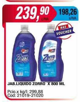 Maxiconsumo Jab. liquido zorro oferta
