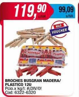 Maxiconsumo Broches busgran madera plastico oferta