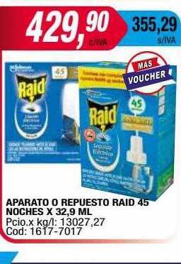 Maxiconsumo Aparato o repuesto raid 45 noches oferta