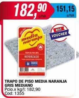 Maxiconsumo Trapo de piso media naranja gris mediano oferta
