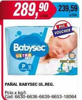 Maxiconsumo Pañal babysec ul. reg oferta