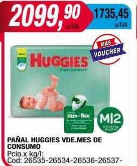 Maxiconsumo Pañal huggies vde. mes de consumo oferta