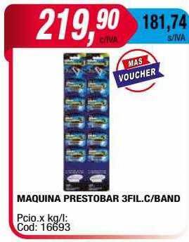 Maxiconsumo Maquina prestobar 3fil. c band oferta