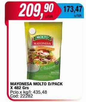 Maxiconsumo Mayonesa molto d pack oferta