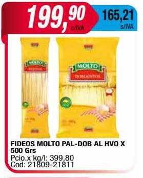 Maxiconsumo Fideos molto pal-dob al hvo oferta