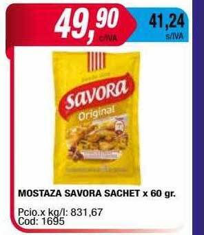 Maxiconsumo Mostaza savora sachet oferta