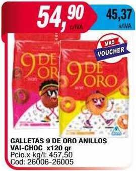 Maxiconsumo Galletas 9 de oro anillos vai-choc oferta