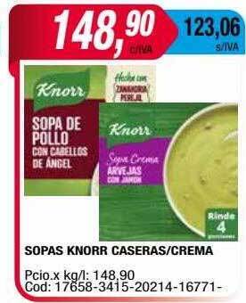 Maxiconsumo Sopas knorr caseras crema oferta