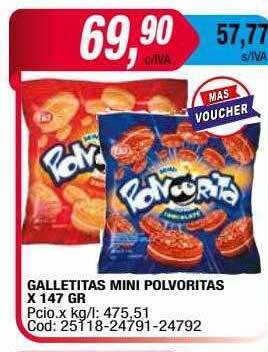 Maxiconsumo Galletitas mini polvoritas oferta