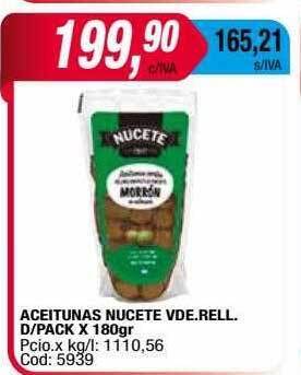 Maxiconsumo Aceitunas nucete vde. rell. d pack oferta