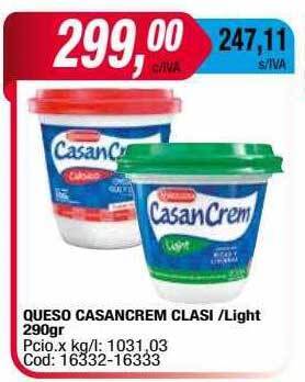 Maxiconsumo Queso casancrem clasi light oferta