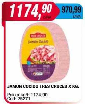 Maxiconsumo Jamon cocido tres cruces oferta