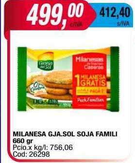Maxiconsumo Milanesa gja. sol soja famili oferta