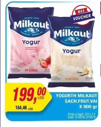 Maxiconsumo Yogurth milkaut sach. frut. vai oferta
