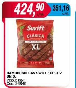 Maxiconsumo Hamburguesas swift oferta