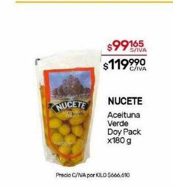 Nini Mayorista Nucete aceituna verde doy pack oferta