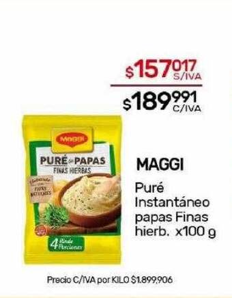 Nini Mayorista Maggi puré instantáneo papas finas hierb oferta