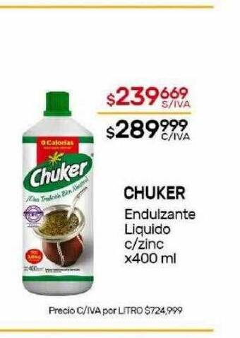 Nini Mayorista Chuker endulzante liquido c zinc oferta