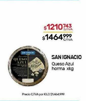 Nini Mayorista San ignacio queso azul horma xkg oferta
