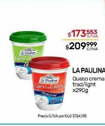 Nini Mayorista La paulina queso crema trad light oferta