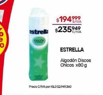 Nini Mayorista Estrella algodón discos chicos oferta