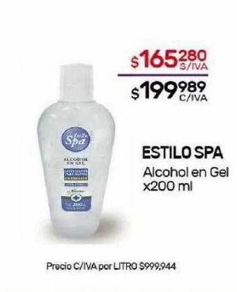 Estilo spa alcohol en gel