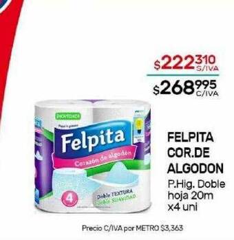 Nini Mayorista Felpita cor de algodon p hig doble hoja oferta