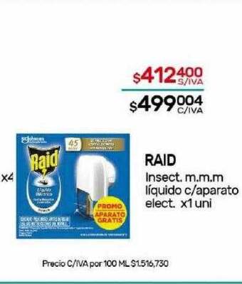 Nini Mayorista Raid insect m.m.m. liquido c aparato elect oferta